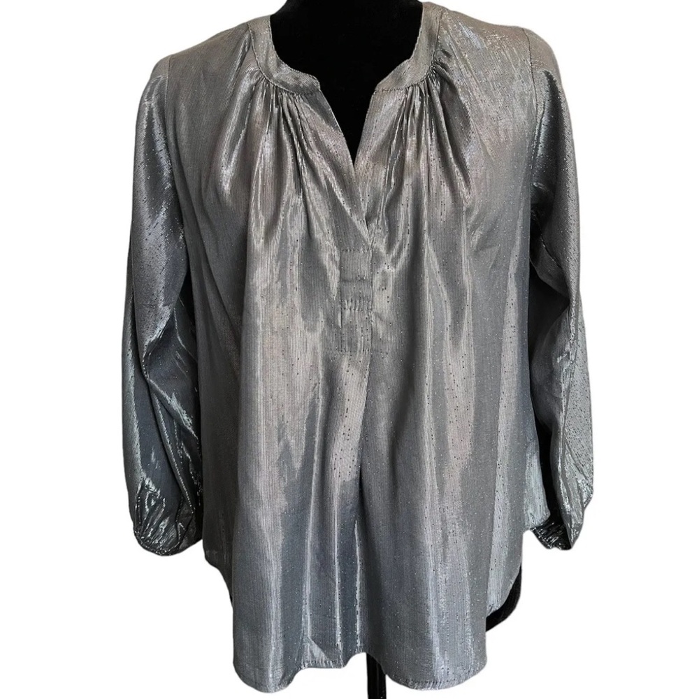 Anthropologie Velvet by Graham & Spencer Silver Top